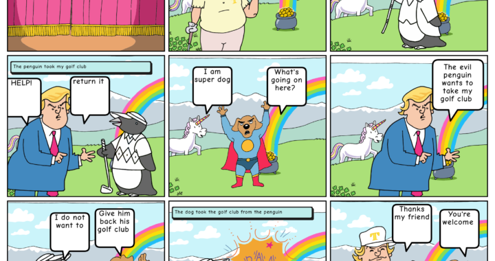 Evil penguin vs Super dog